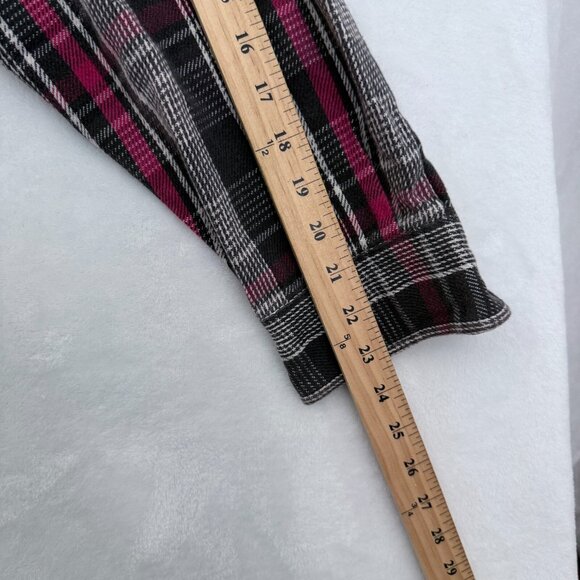 VTG Carhartt Flannel Shirt Mens L Gray Glen Plaid Coduroy Collar Pocket Outdoor - Picture 6 of 8